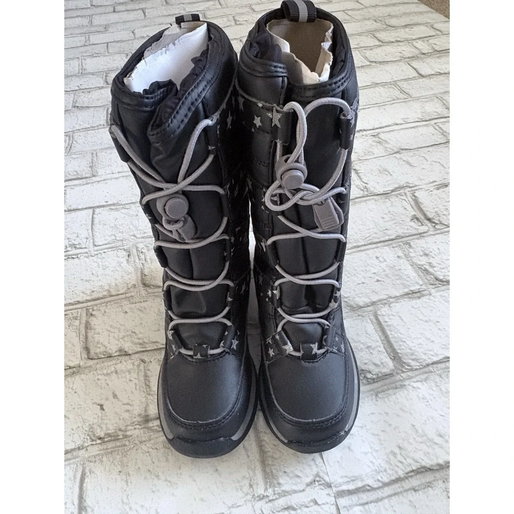 Lands' End Snowflake Insulated Winter Snow Boots, Size 11, Black NWT